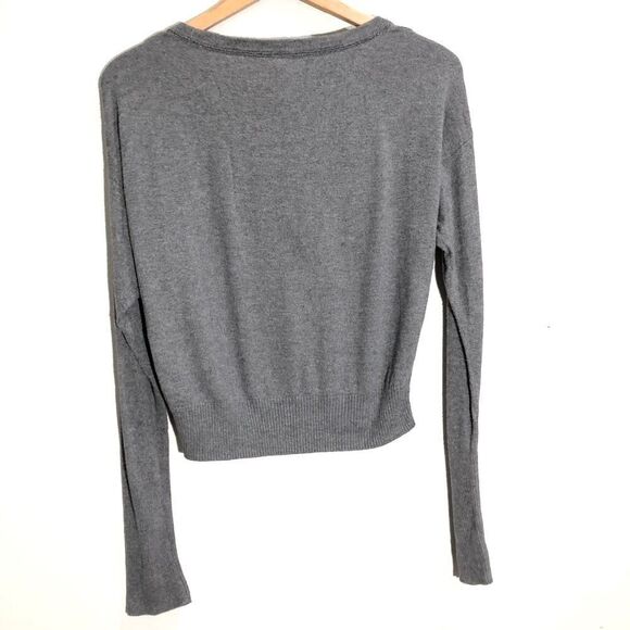 Aeropostale Gray V-Neck Button Cardigan — Size L (Juniors) - Picture 3 of 6